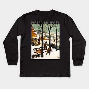 Pieter Bruegel The Elder - The Hunters in the Snow Kids Long Sleeve T-Shirt